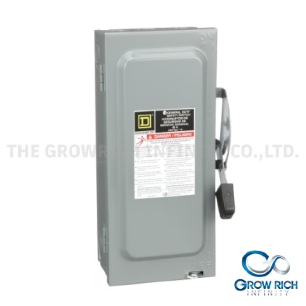เซฟตี้สวิตช์ ใส่ฟิวส์ได้ 1เฟส 2สาย 240V 60A ภายใน D222N SCHNEIDER