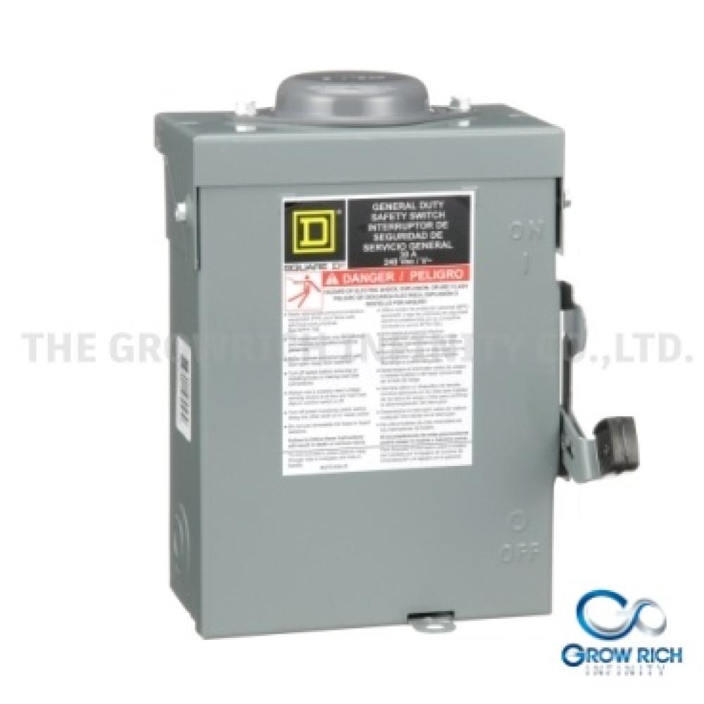 เซฟตี้สวิตช์ ใส่ฟิวส์ได้ 1เฟส 2สาย 240V 30A ภายนอก D221NRB SCHNEIDER
