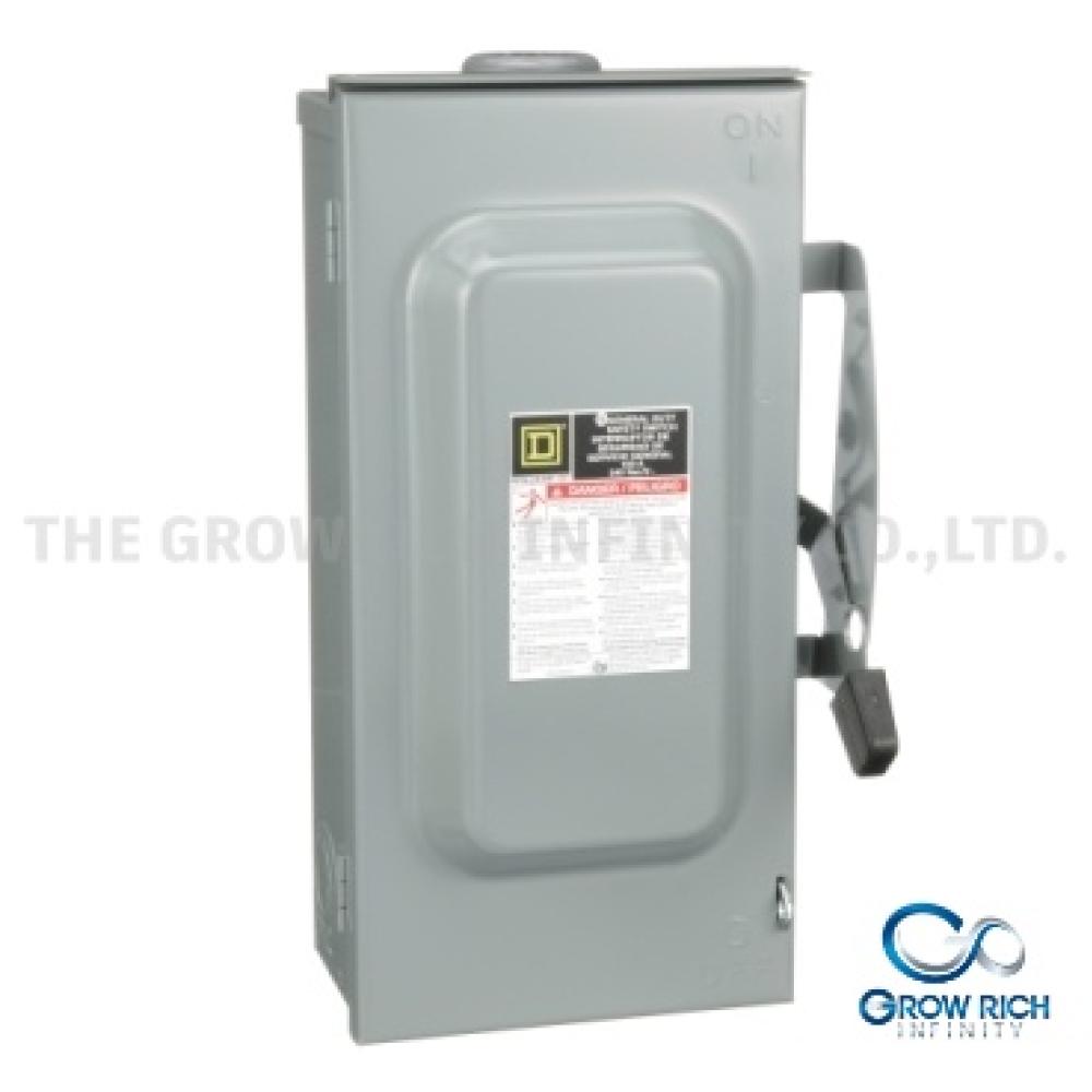 เซฟตี้สวิตช์ ใส่ฟิวส์ได้ 1เฟส 2สาย 240V 100A ภายนอก D223NRB SCHNEIDER