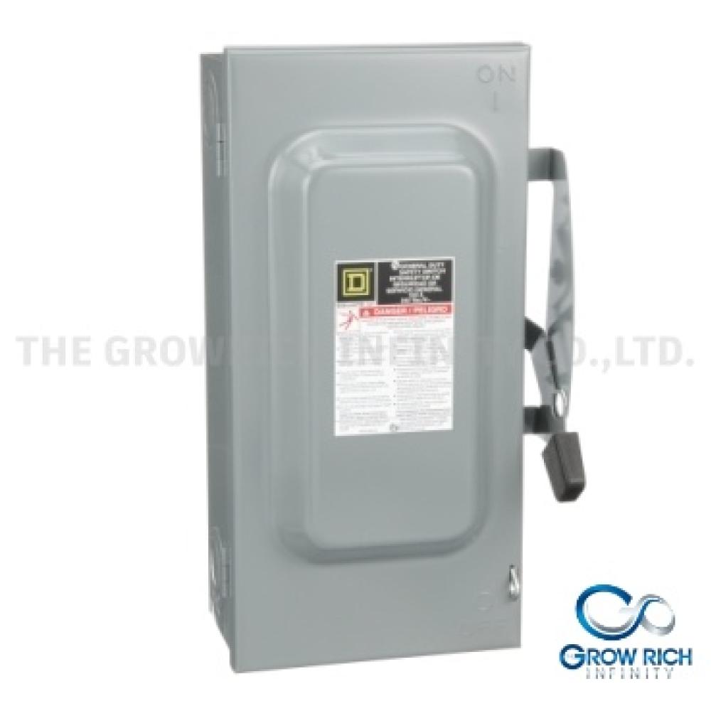 เซฟตี้สวิตช์ ใส่ฟิวส์ได้ 1เฟส 2สาย 240V 100A ภายใน D223N SCHNEIDER