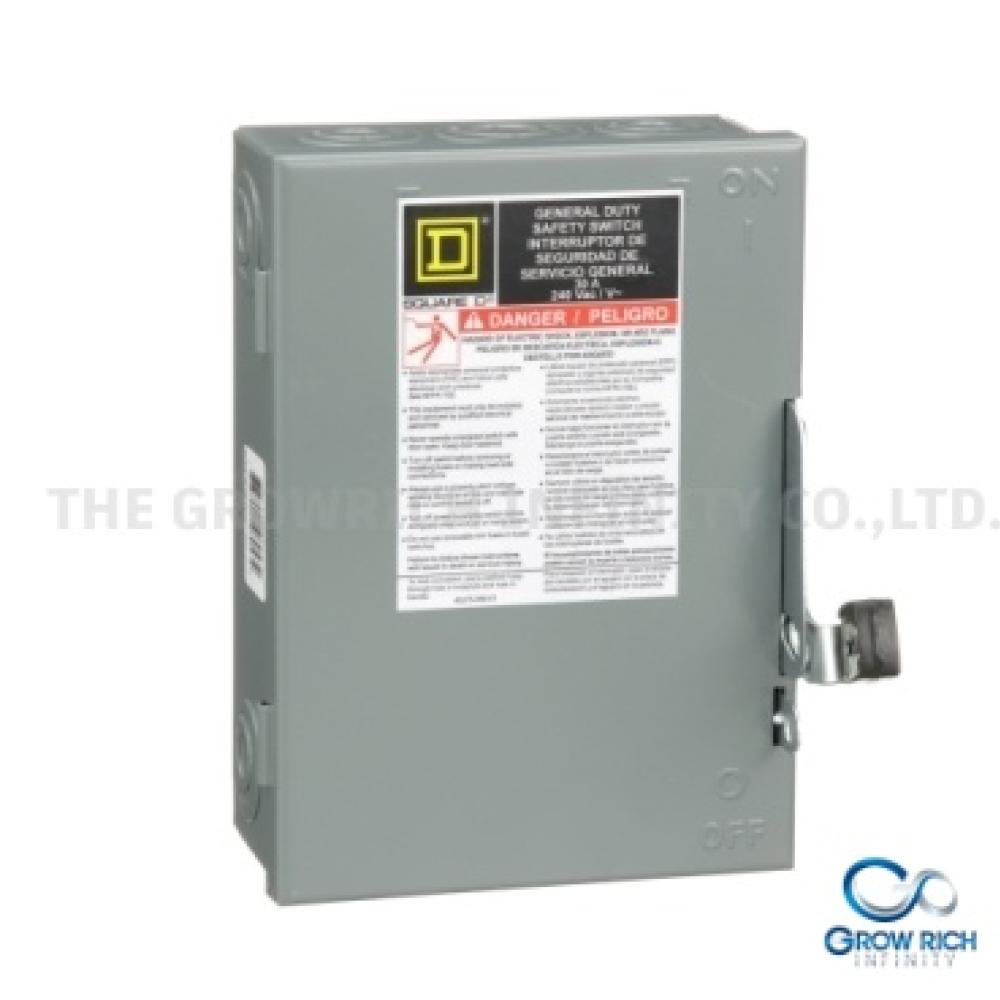 เซฟตี้สวิตช์ ใส่ฟิวส์ได้ 1เฟส 2สาย 240V 30A ภายใน D221N SCHNEIDER